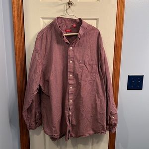Men’s burgundy izod button down shirt 2xl good condition